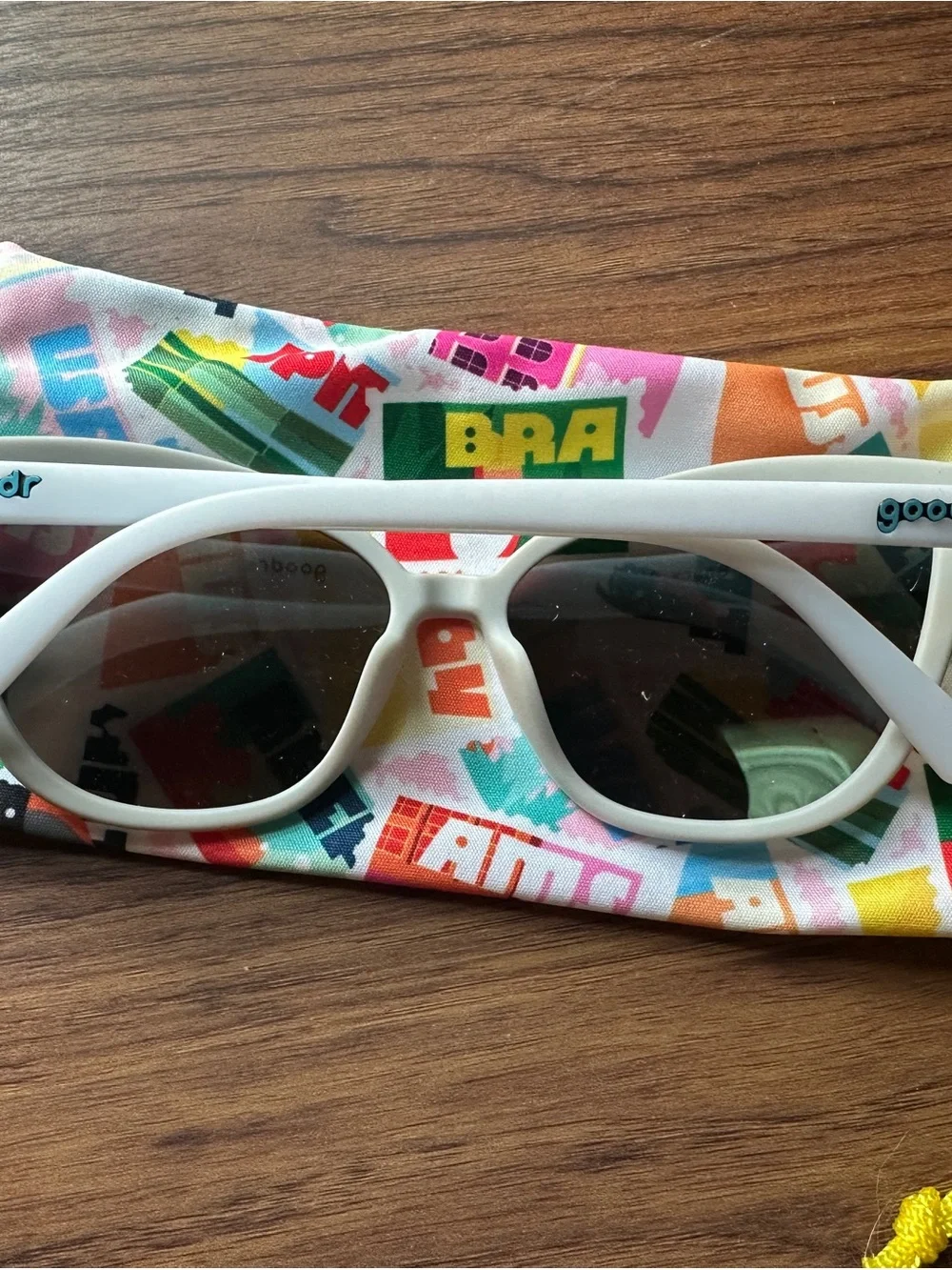 NEW Goodr White Frame Sunglasses with Blue Mirrored Lenses